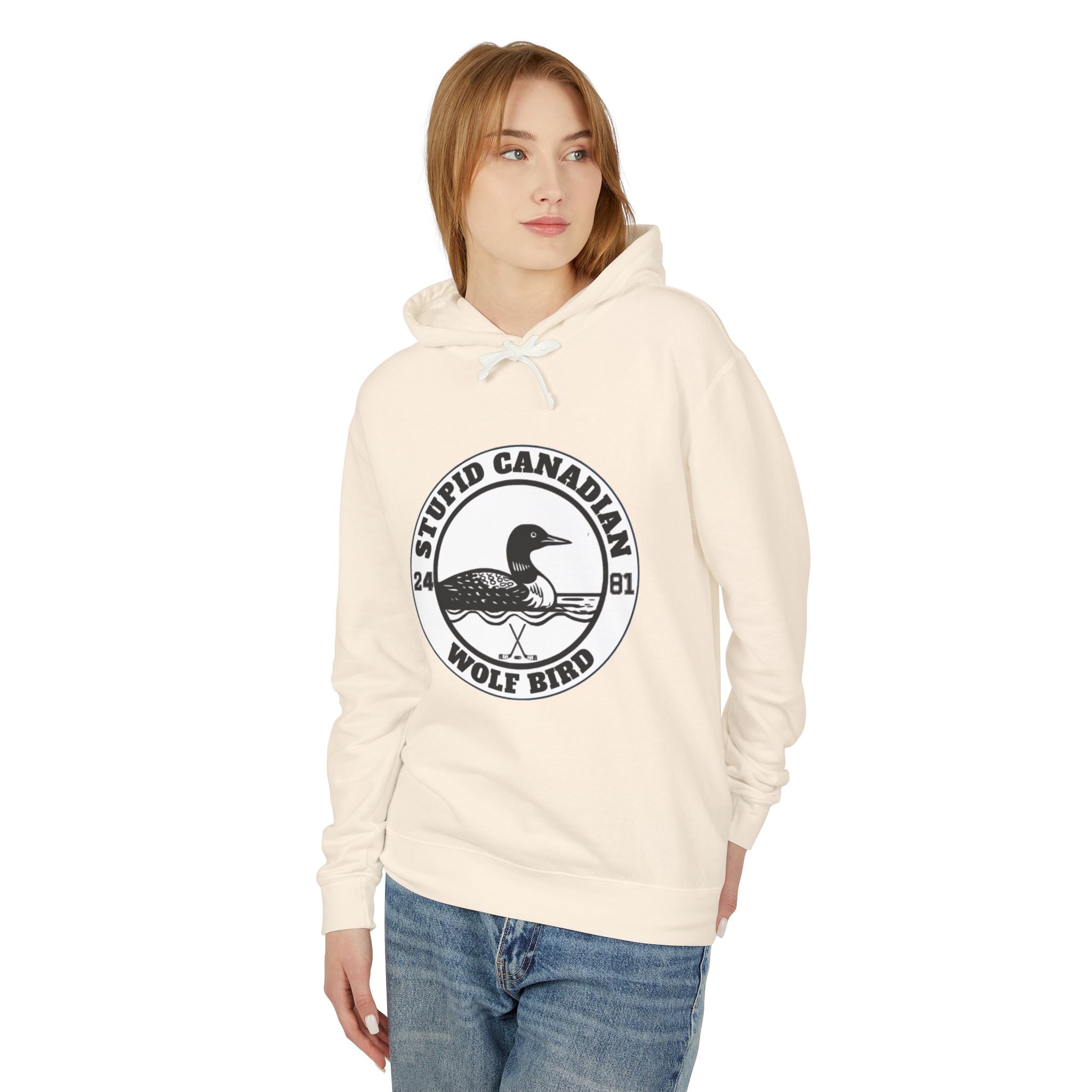 Wolf Bird Graphic Hoodie | Vintage Humor Pullover