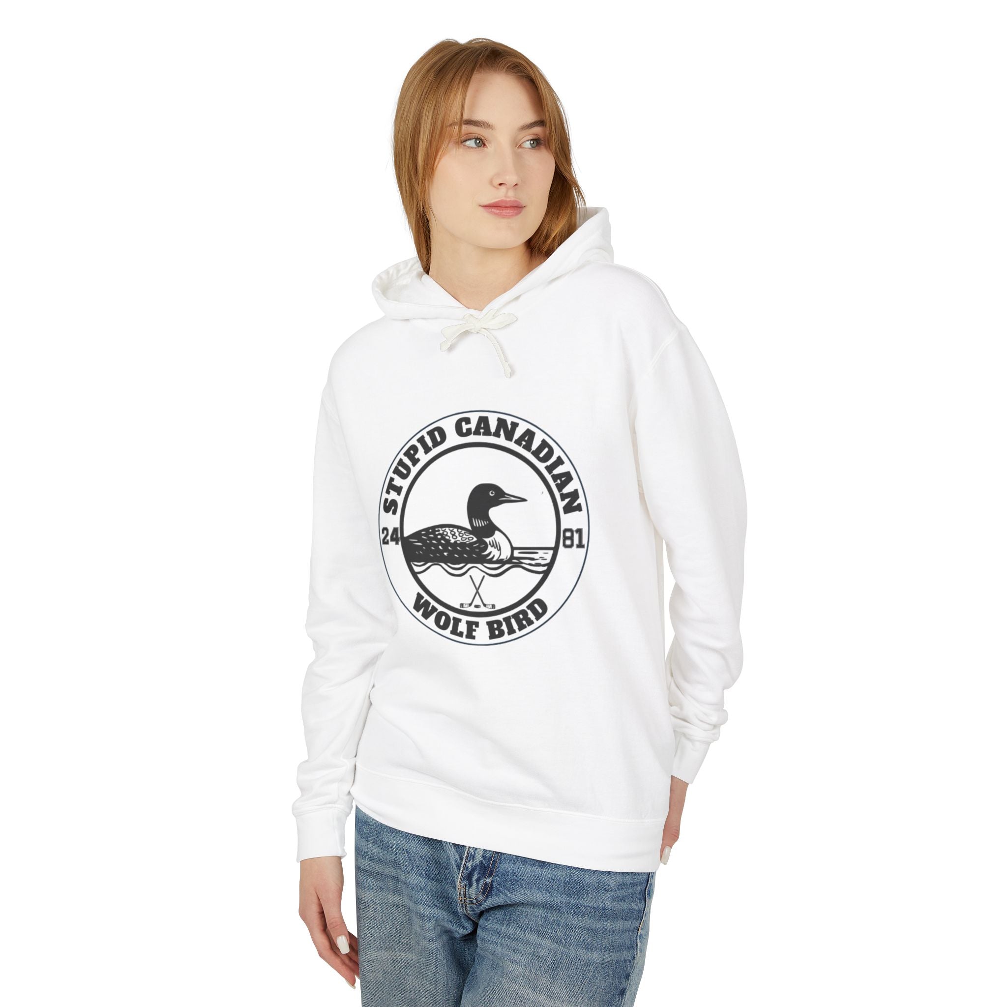 Wolf Bird Graphic Hoodie | Vintage Humor Pullover