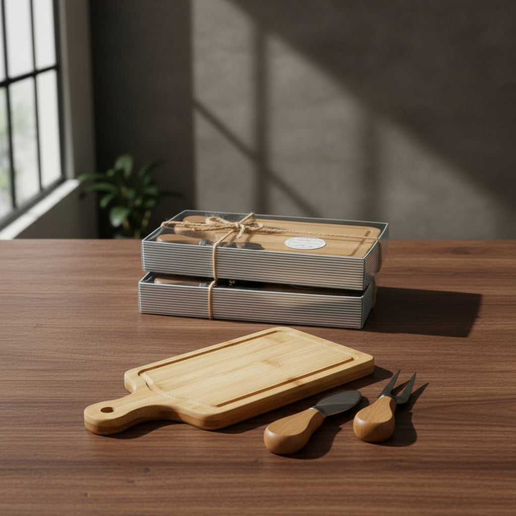 Bamboo & Acacia Cheese Board Gift Sets