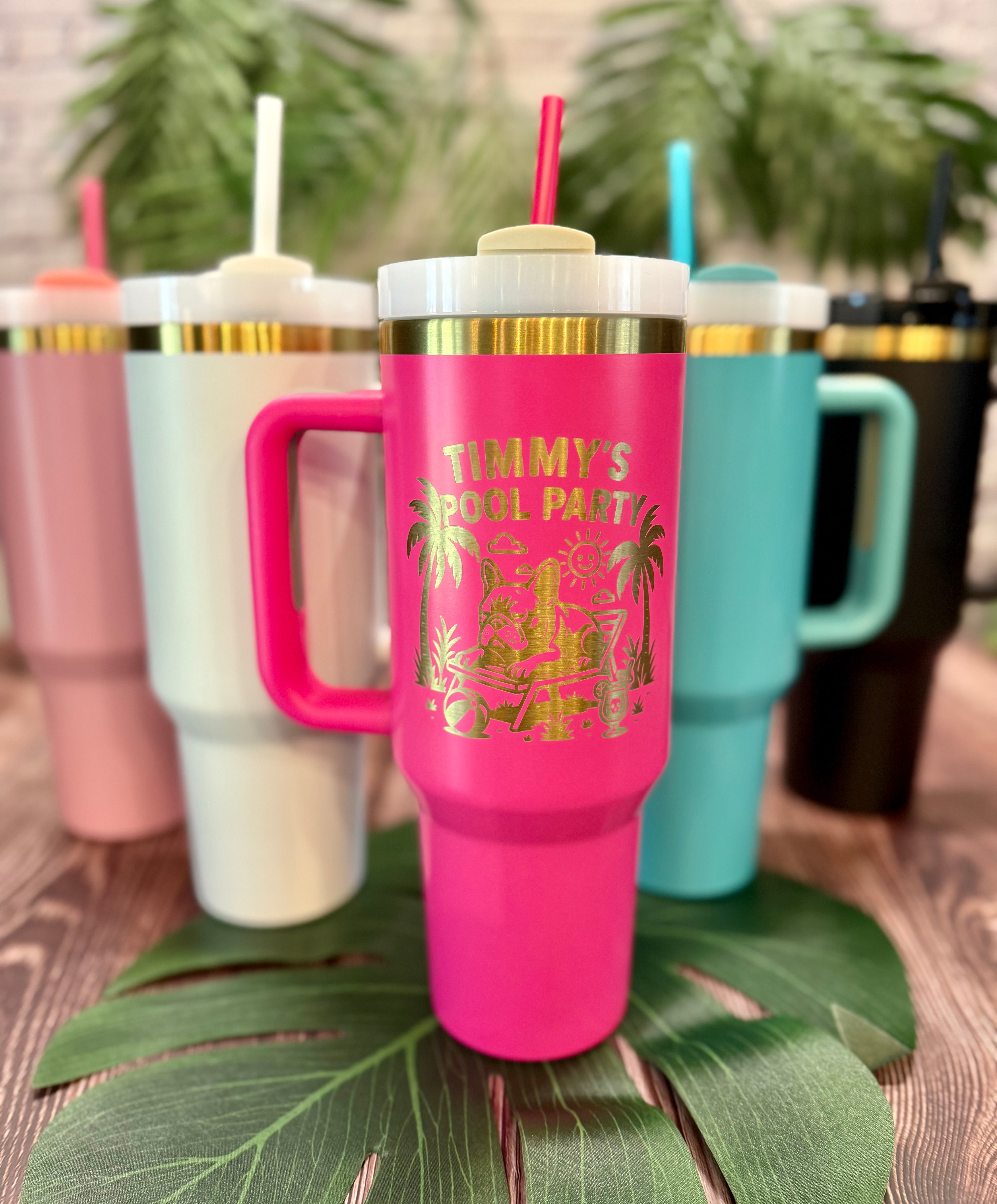 40oz The Kozy Fam – Timmy’s Pool Party Gold Tumbler Edition