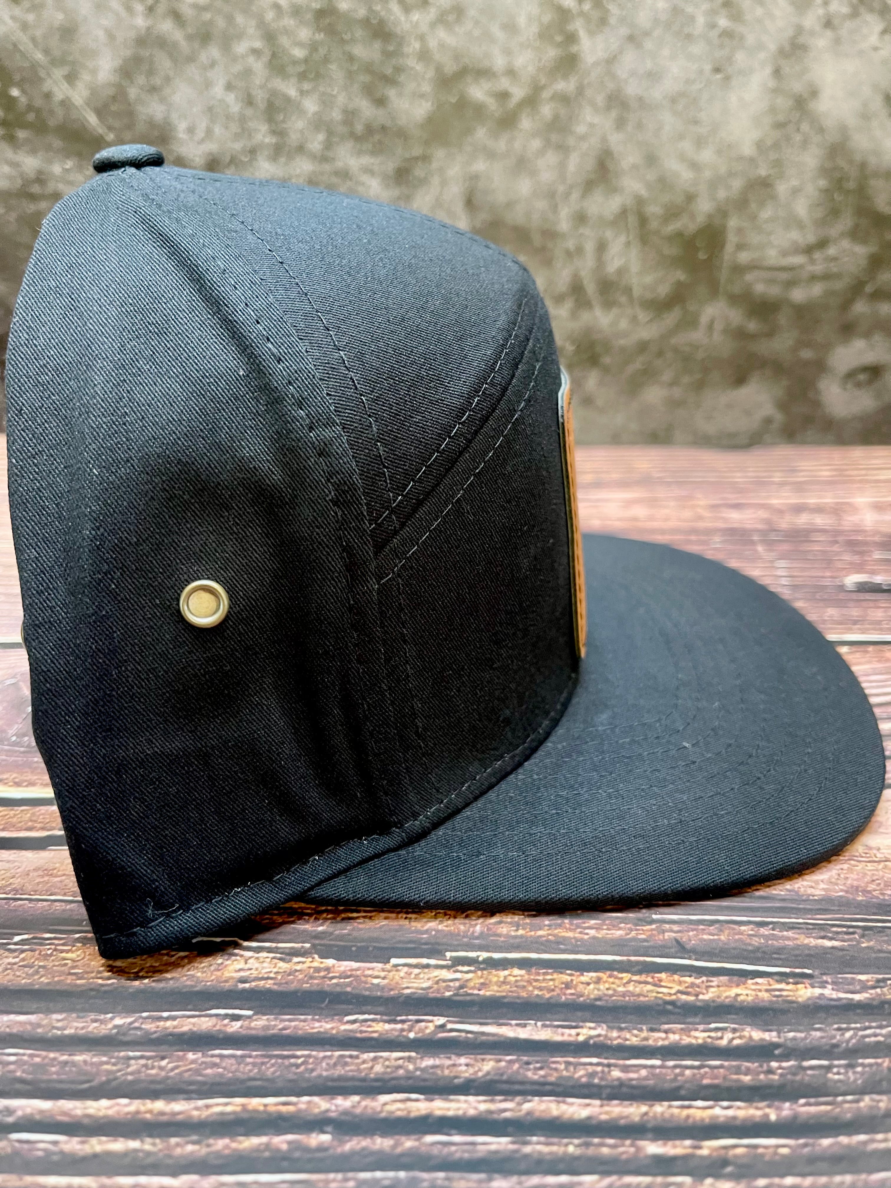 NGB- 7 Panel Flat Brim Leather Patch Hat