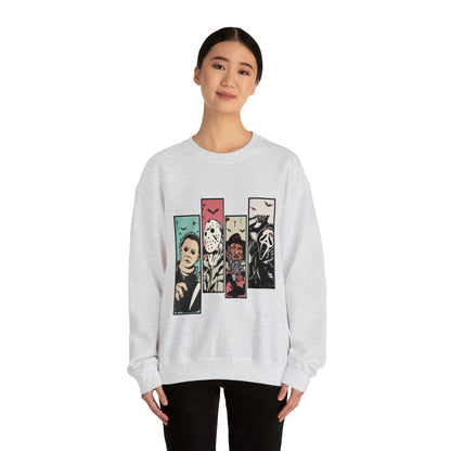 Horror Movie Friends Color Crewneck Sweatshirt