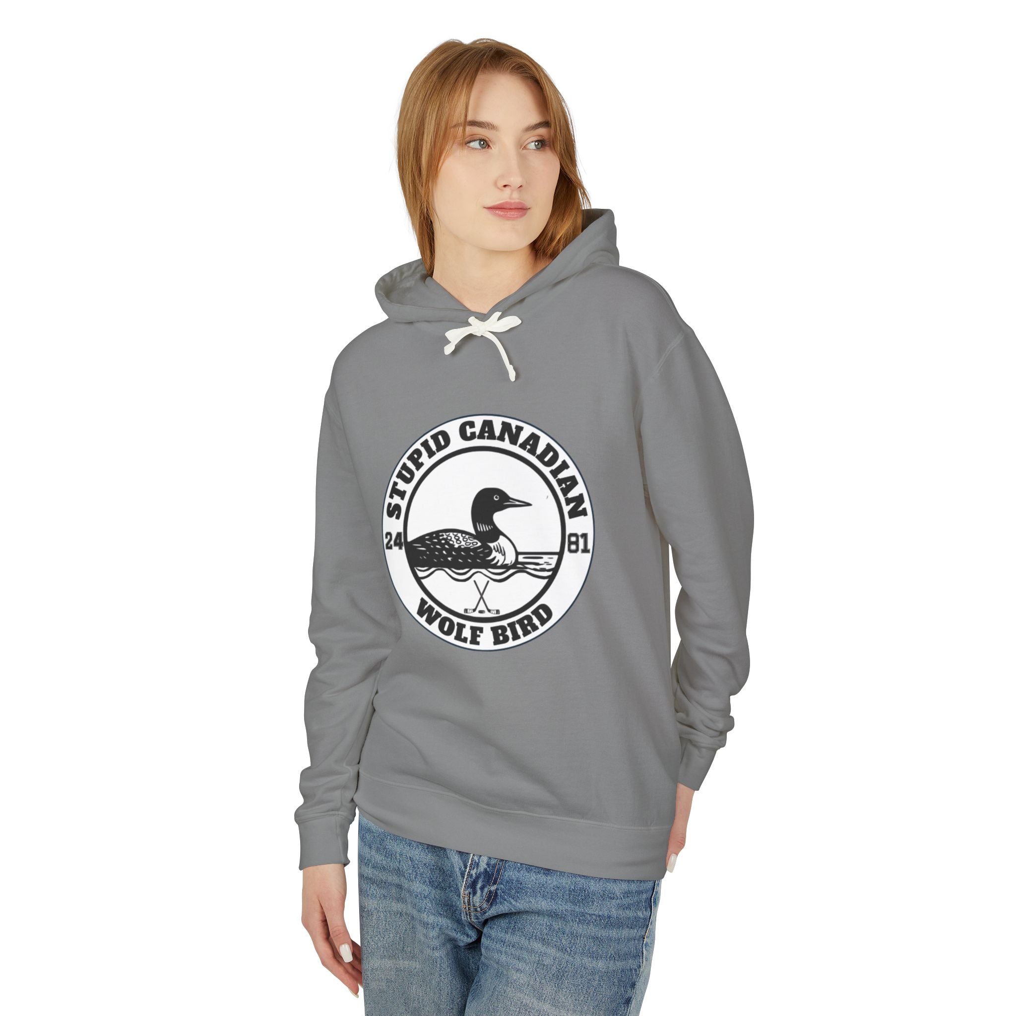 Wolf Bird Graphic Hoodie | Vintage Humor Pullover