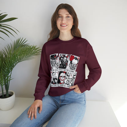 Horror Movie Icons Tarot Card Crewneck Sweatshirt