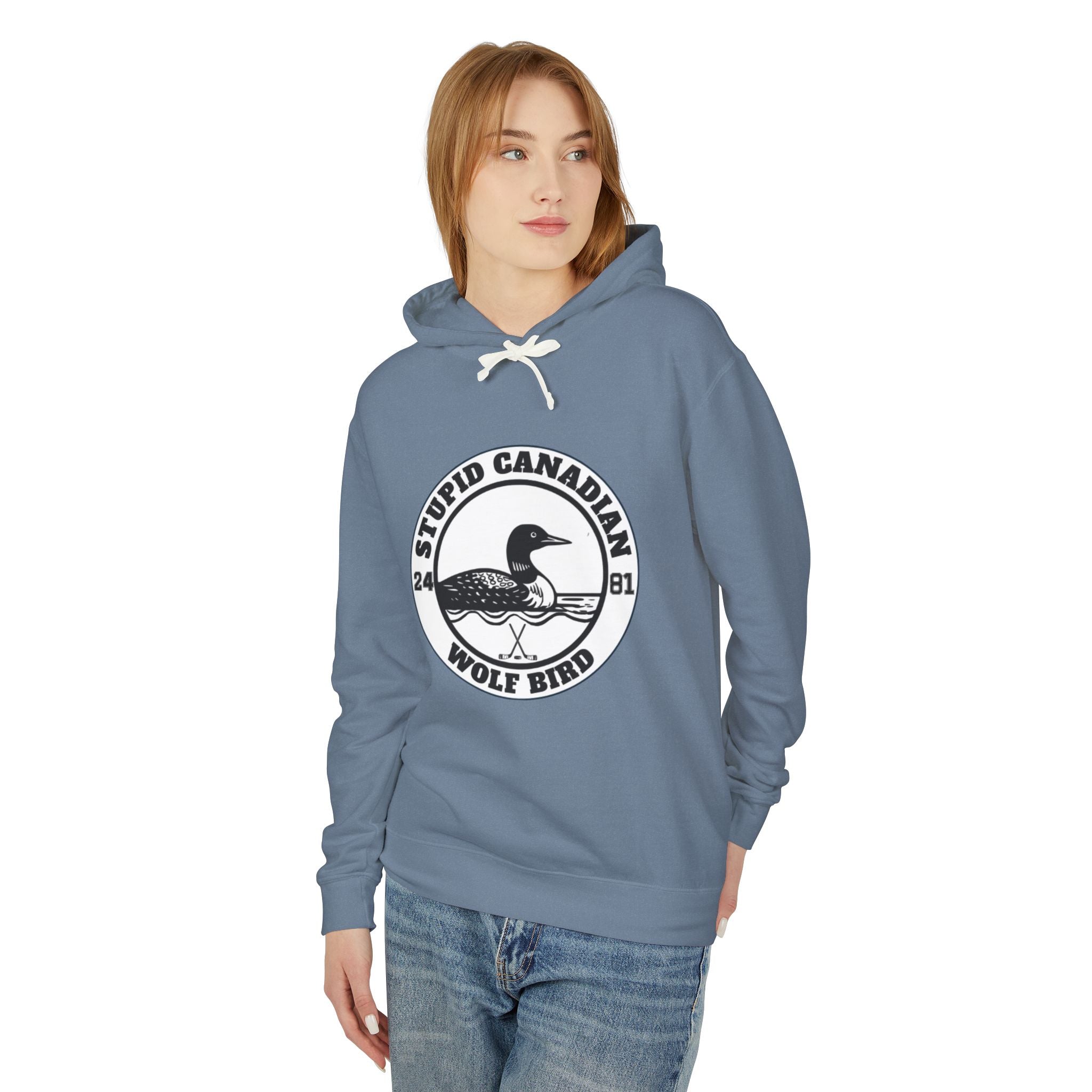 Wolf Bird Graphic Hoodie | Vintage Humor Pullover