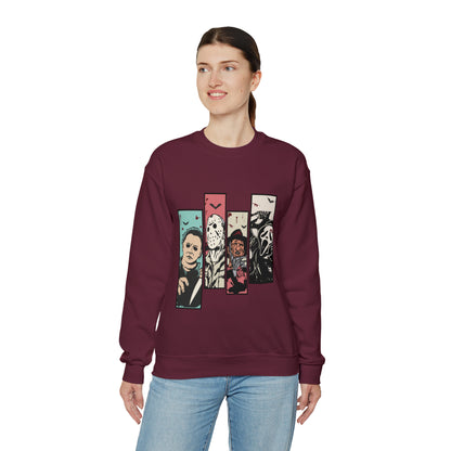 Horror Movie Friends Color Crewneck Sweatshirt