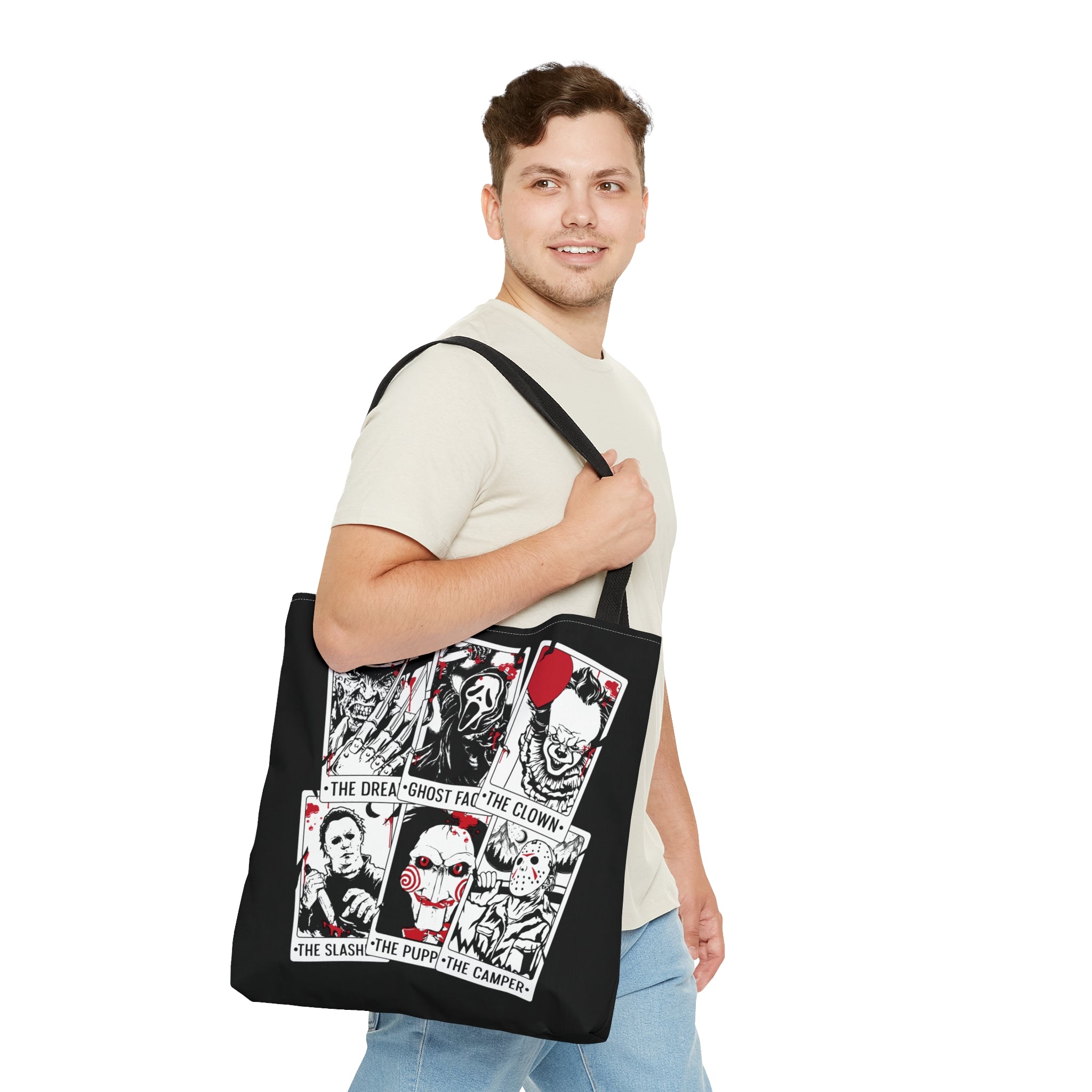 Horror Movie Killers Tarot Card Tote Bag