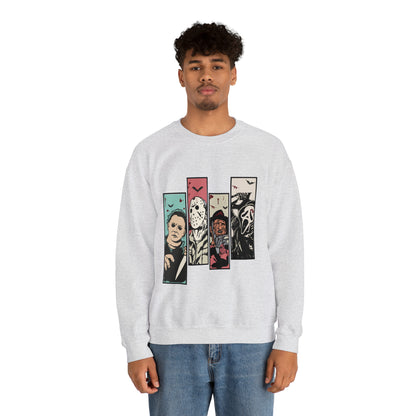 Horror Movie Friends Color Crewneck Sweatshirt