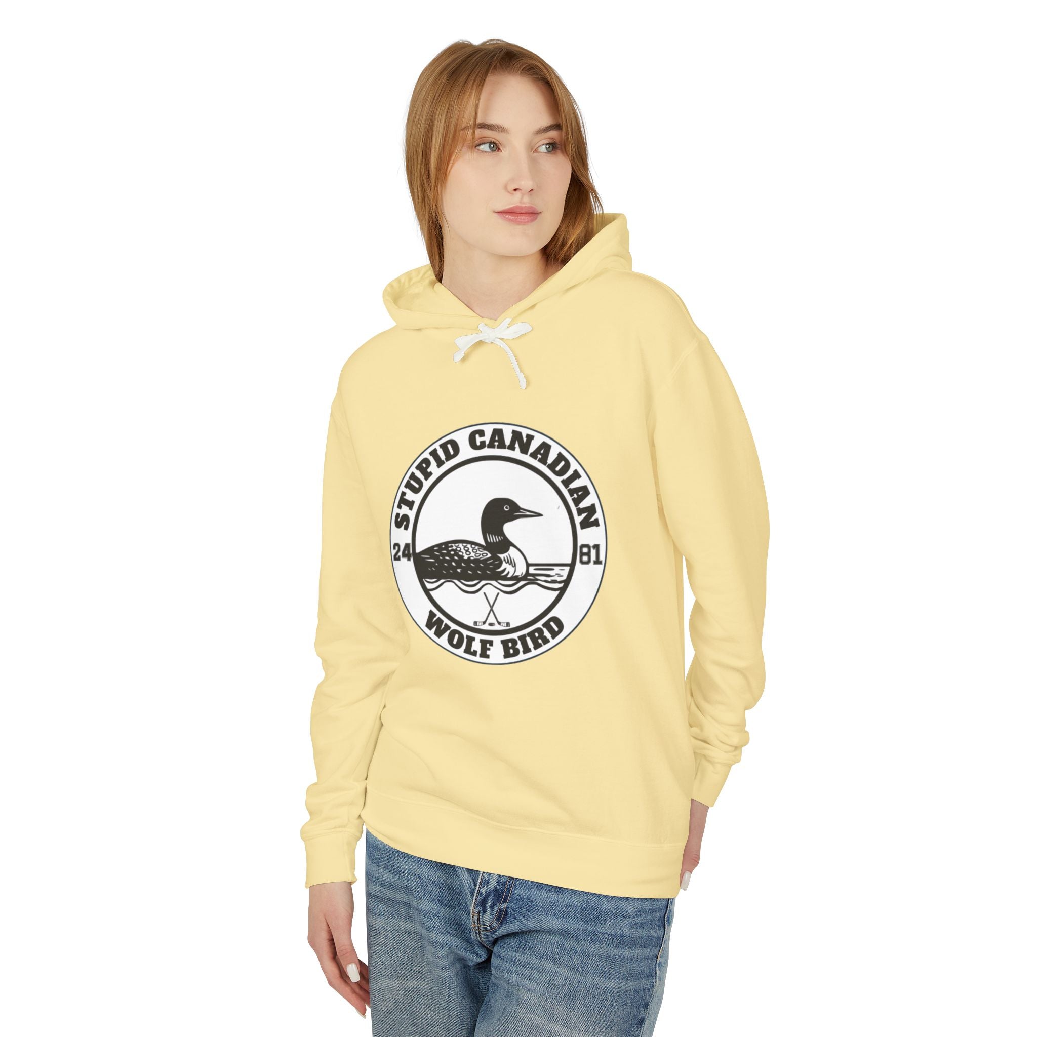 Wolf Bird Graphic Hoodie | Vintage Humor Pullover