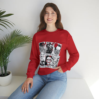 Horror Movie Icons Tarot Card Crewneck Sweatshirt
