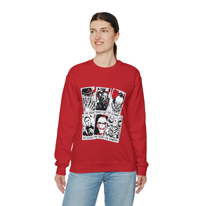 Horror Movie Icons Tarot Card Crewneck Sweatshirt