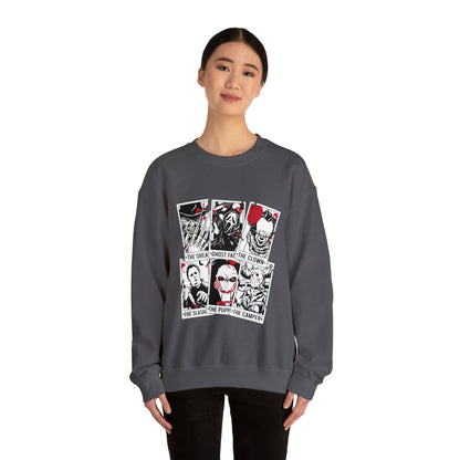 Horror Movie Icons Tarot Card Crewneck Sweatshirt
