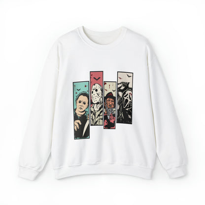 Horror Movie Friends Color Crewneck Sweatshirt