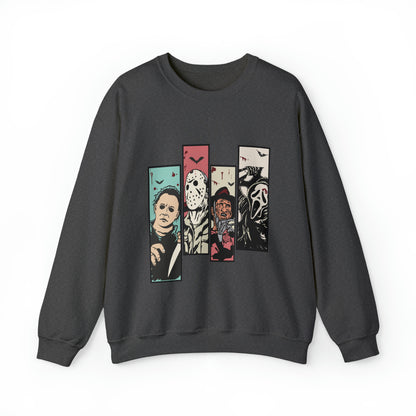 Horror Movie Friends Color Crewneck Sweatshirt