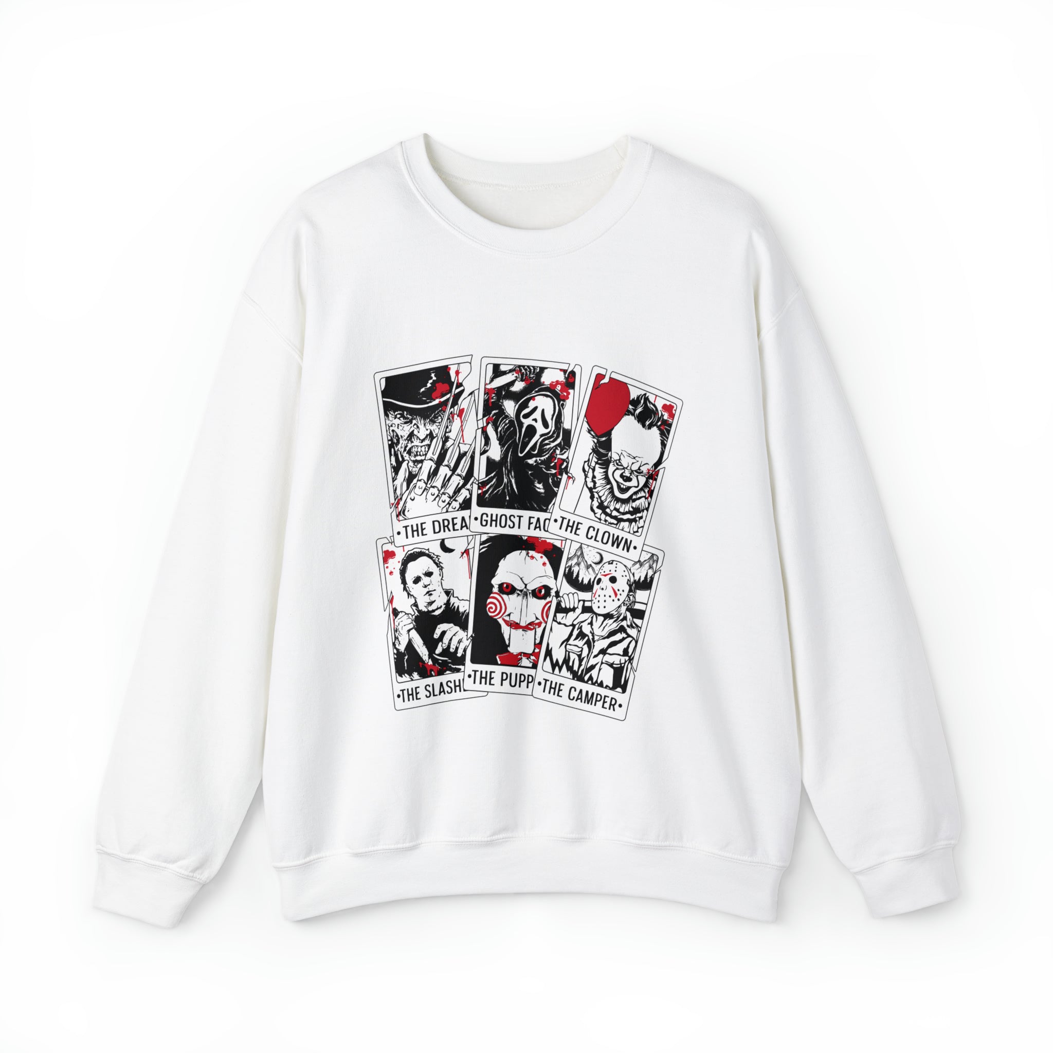 Horror Movie Icons Tarot Card Crewneck Sweatshirt