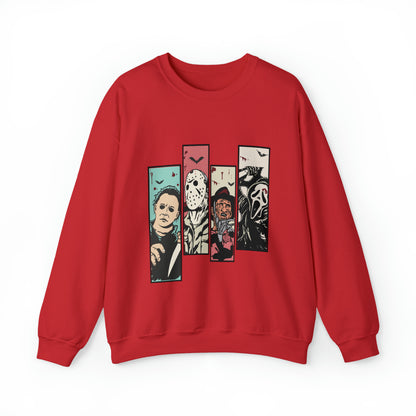 Horror Movie Friends Color Crewneck Sweatshirt