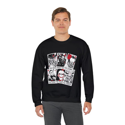Horror Movie Icons Tarot Card Crewneck Sweatshirt