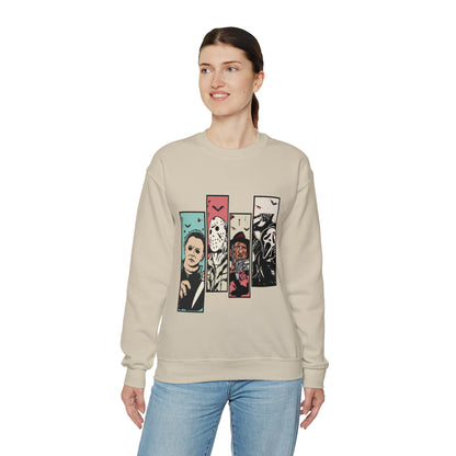 Horror Movie Friends Color Crewneck Sweatshirt