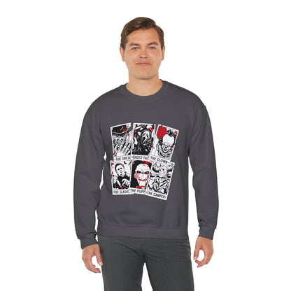 Horror Movie Icons Tarot Card Crewneck Sweatshirt