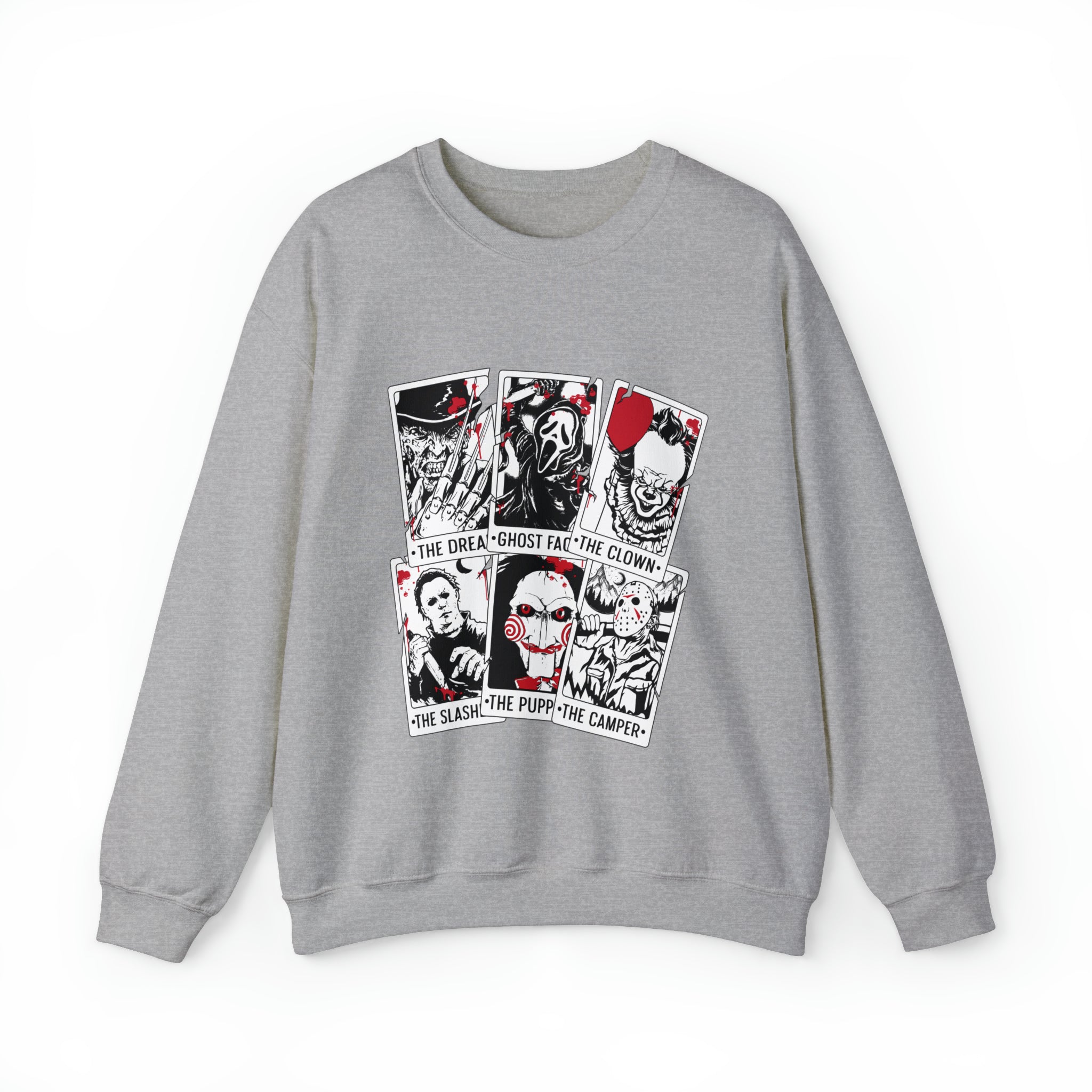 Horror Movie Icons Tarot Card Crewneck Sweatshirt