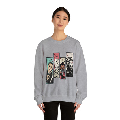 Horror Movie Friends Color Crewneck Sweatshirt
