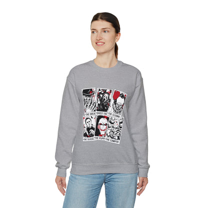 Horror Movie Icons Tarot Card Crewneck Sweatshirt