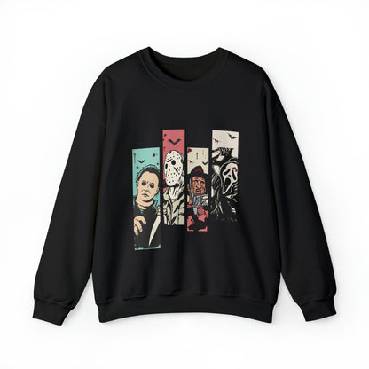 Horror Movie Friends Color Crewneck Sweatshirt