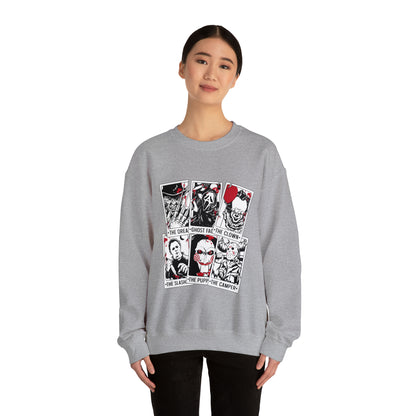 Horror Movie Icons Tarot Card Crewneck Sweatshirt