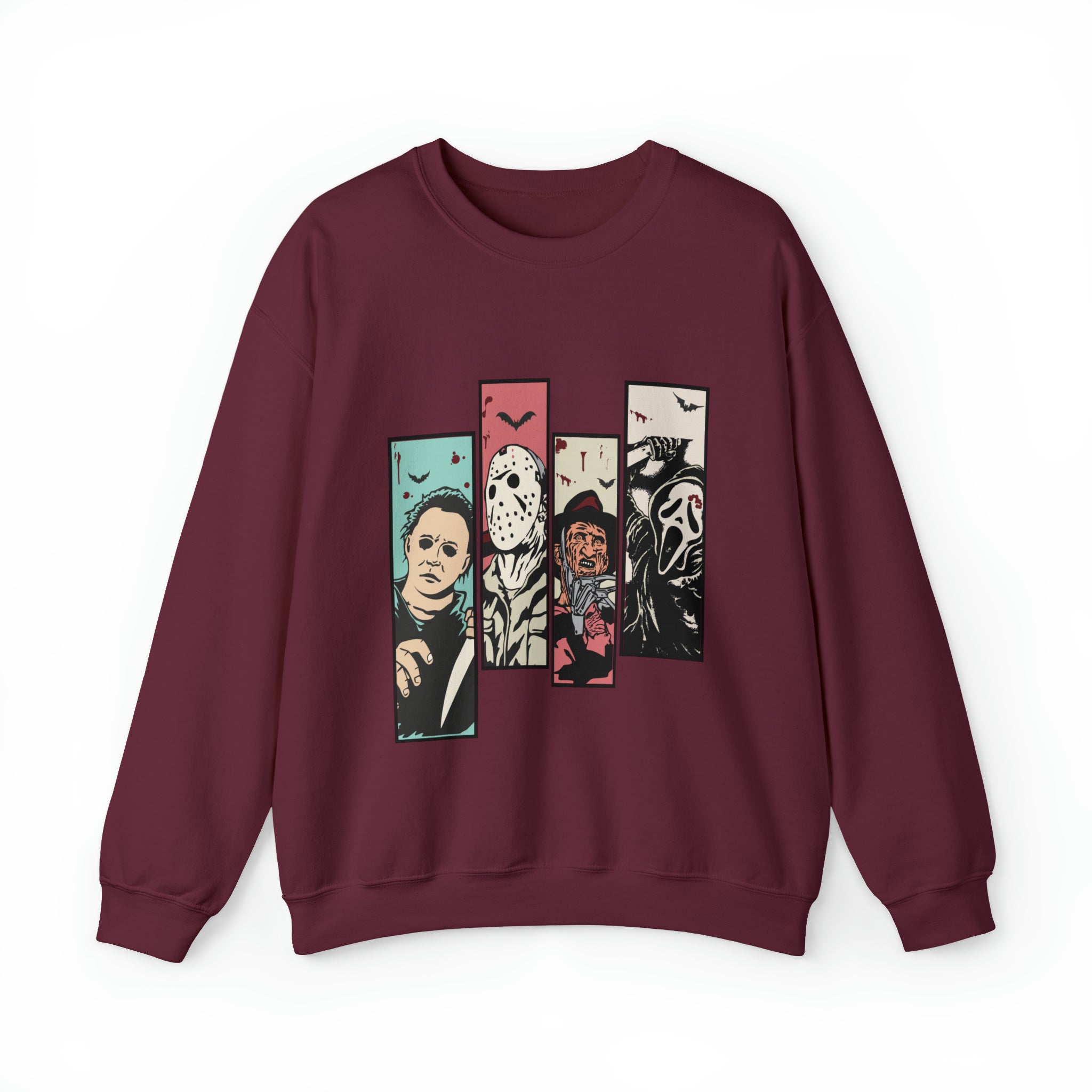 Horror Movie Friends Color Crewneck Sweatshirt