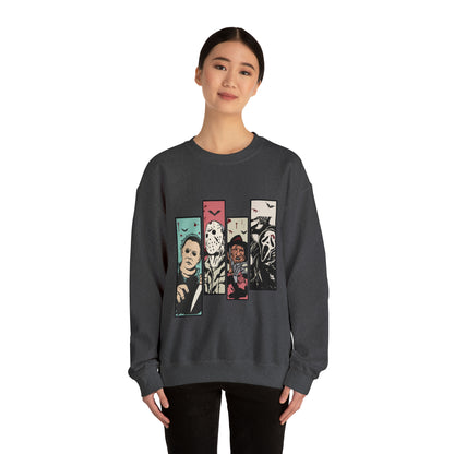 Horror Movie Friends Color Crewneck Sweatshirt