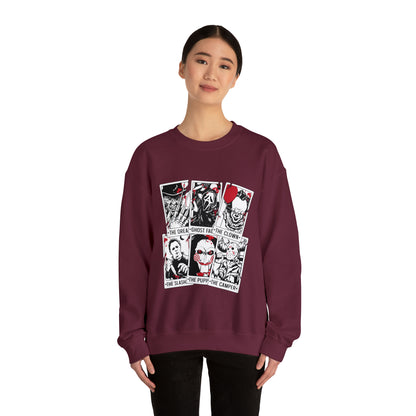 Horror Movie Icons Tarot Card Crewneck Sweatshirt
