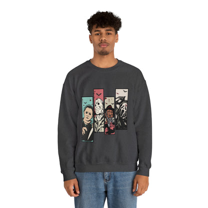 Horror Movie Friends Color Crewneck Sweatshirt