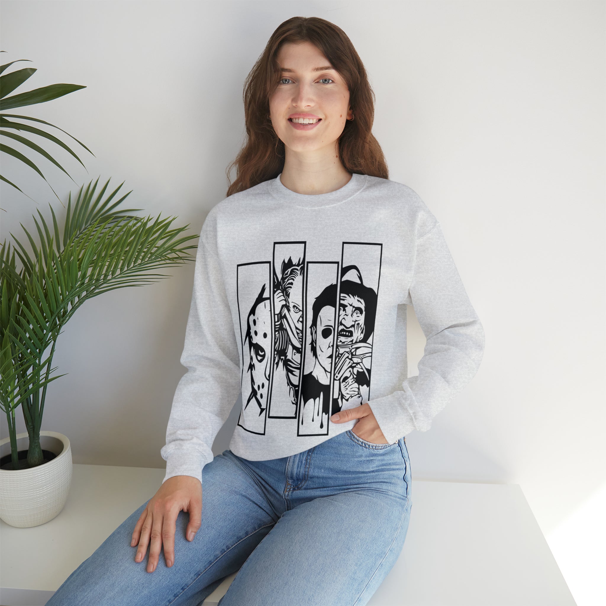 Horror Movie Friends Crewneck Sweatshirt