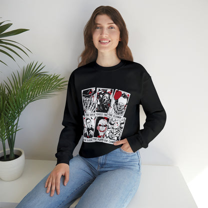 Horror Movie Icons Tarot Card Crewneck Sweatshirt