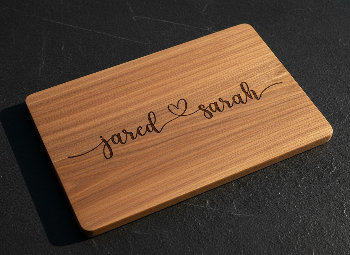 2 Names & Heart engraving preview