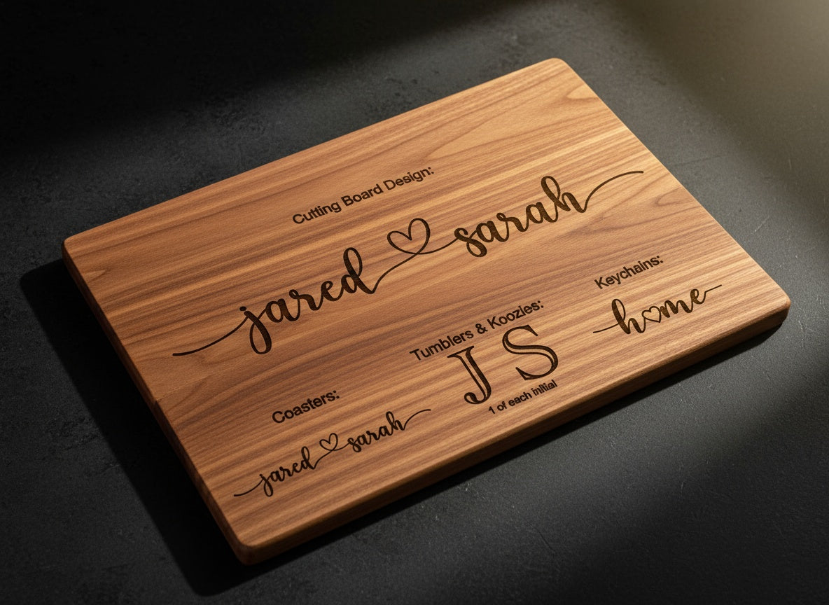 2 Names & Heart basket engraving preview