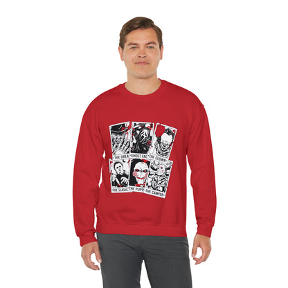 Horror Movie Icons Tarot Card Crewneck Sweatshirt