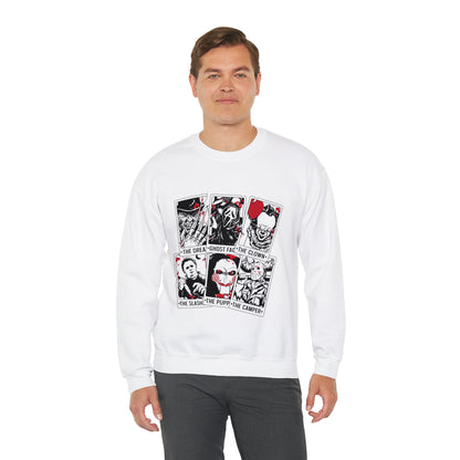 Horror Movie Icons Tarot Card Crewneck Sweatshirt