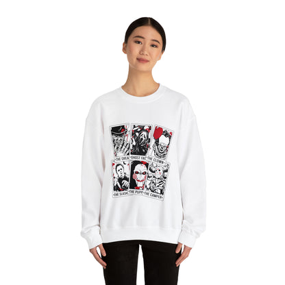 Horror Movie Icons Tarot Card Crewneck Sweatshirt