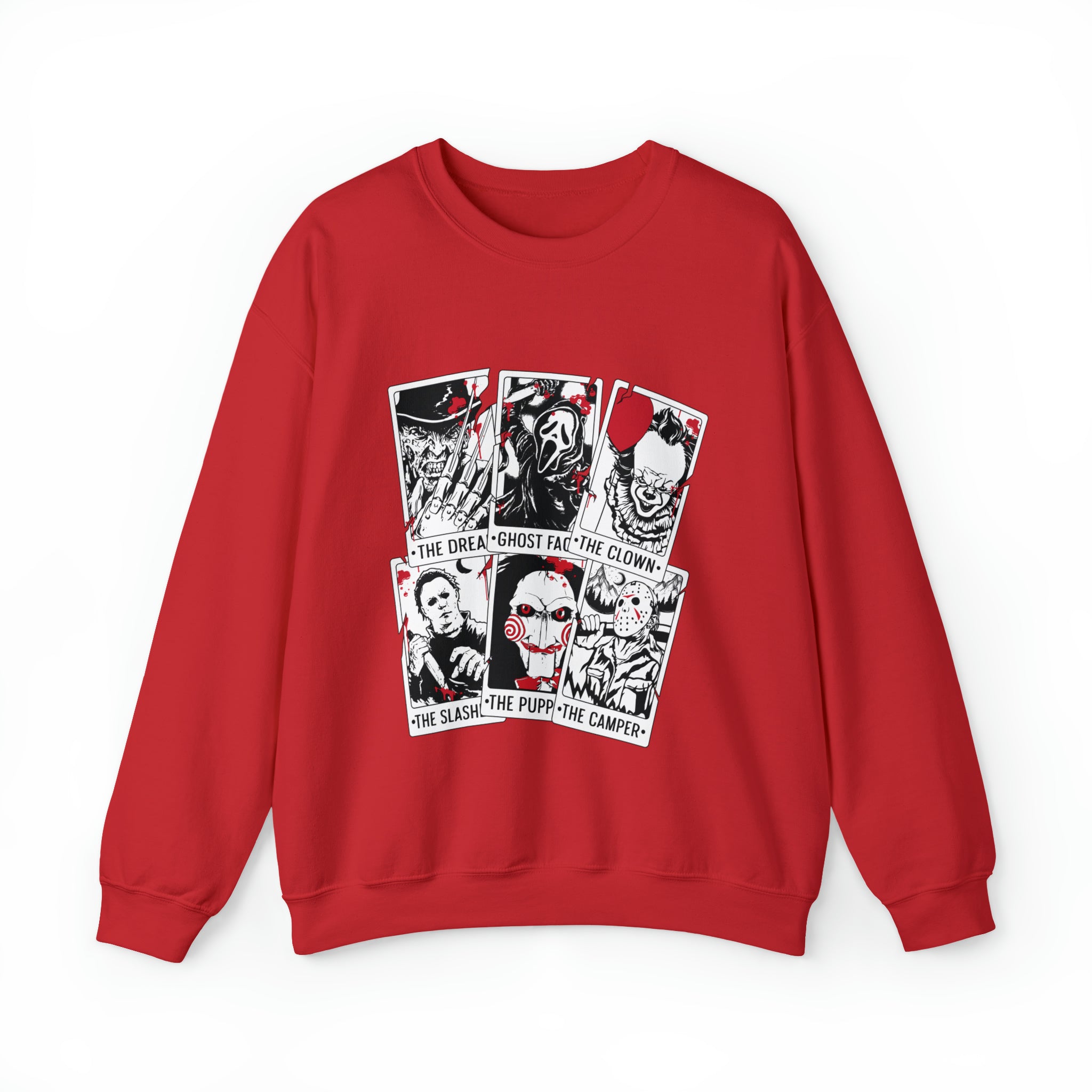 Horror Movie Icons Tarot Card Crewneck Sweatshirt