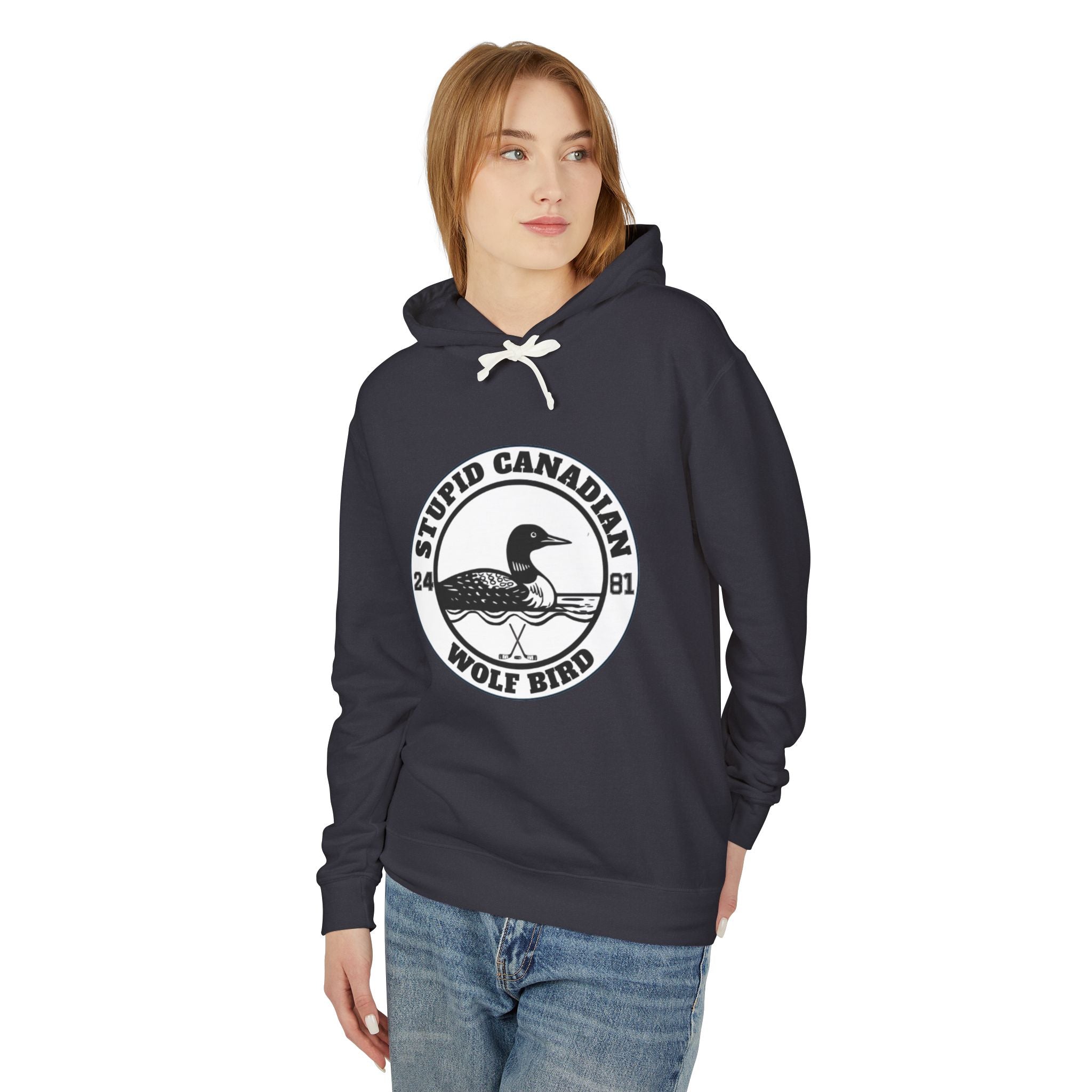 Wolf Bird Graphic Hoodie | Vintage Humor Pullover