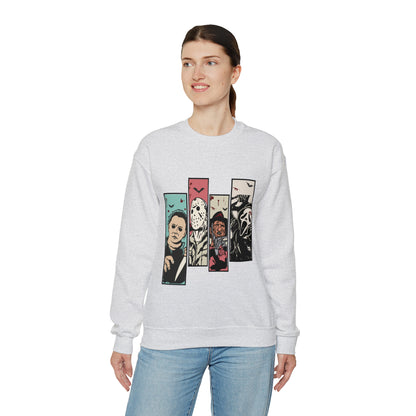 Horror Movie Friends Color Crewneck Sweatshirt