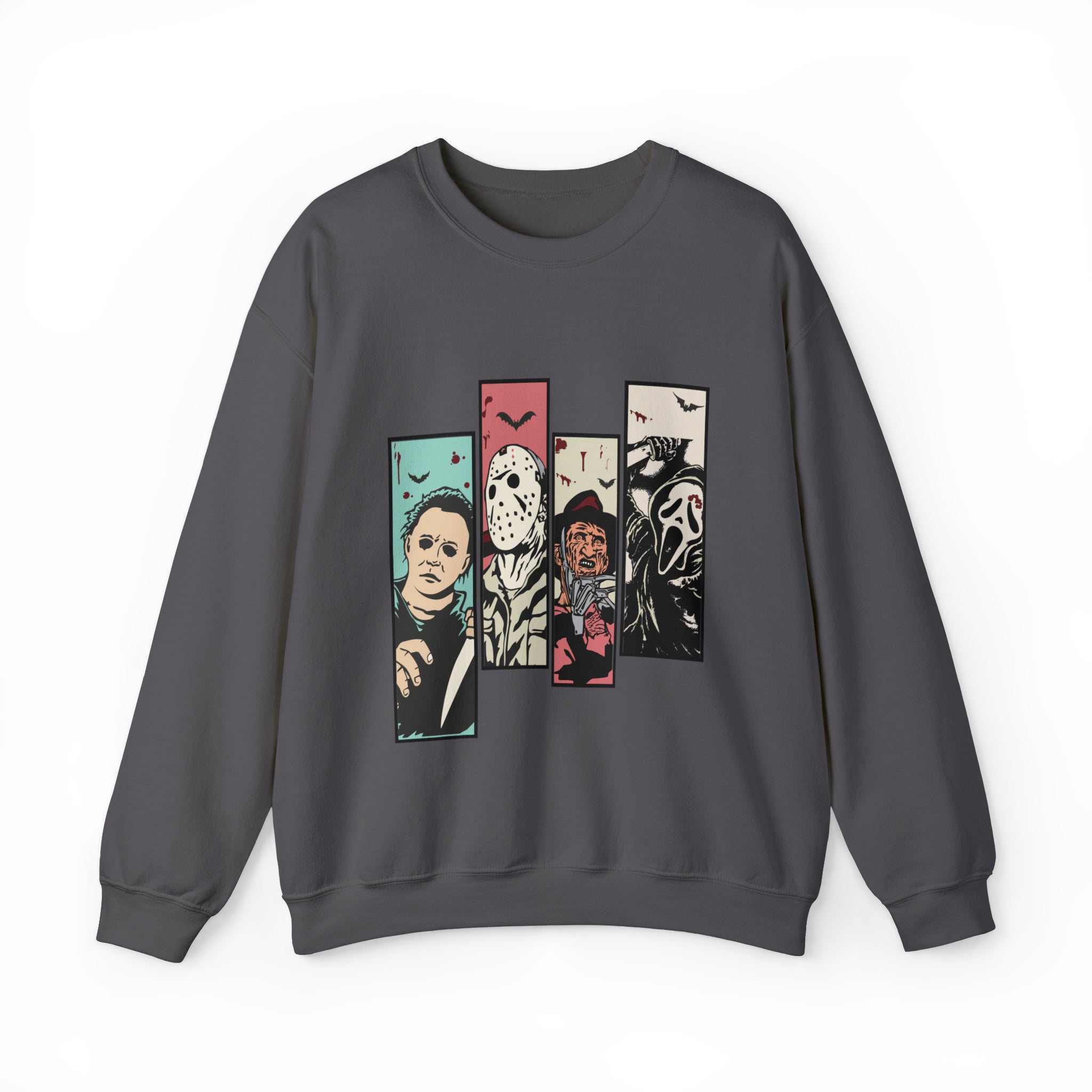 Horror Movie Friends Color Crewneck Sweatshirt