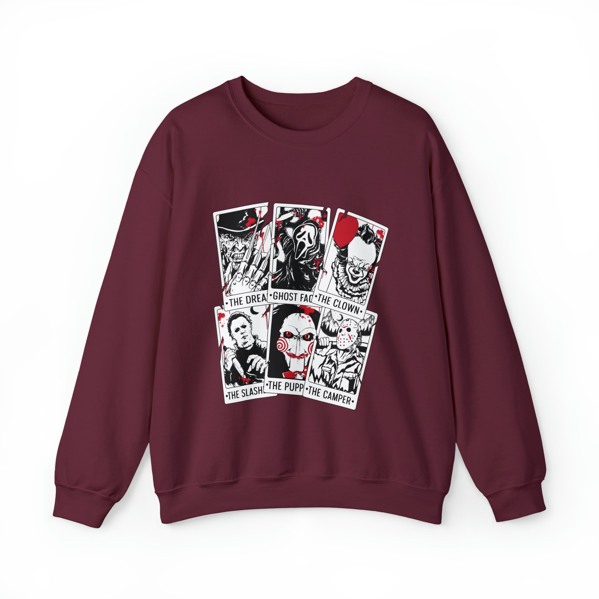 Horror Movie Icons Tarot Card Crewneck Sweatshirt
