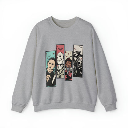 Horror Movie Friends Color Crewneck Sweatshirt