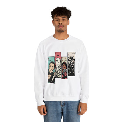 Horror Movie Friends Color Crewneck Sweatshirt