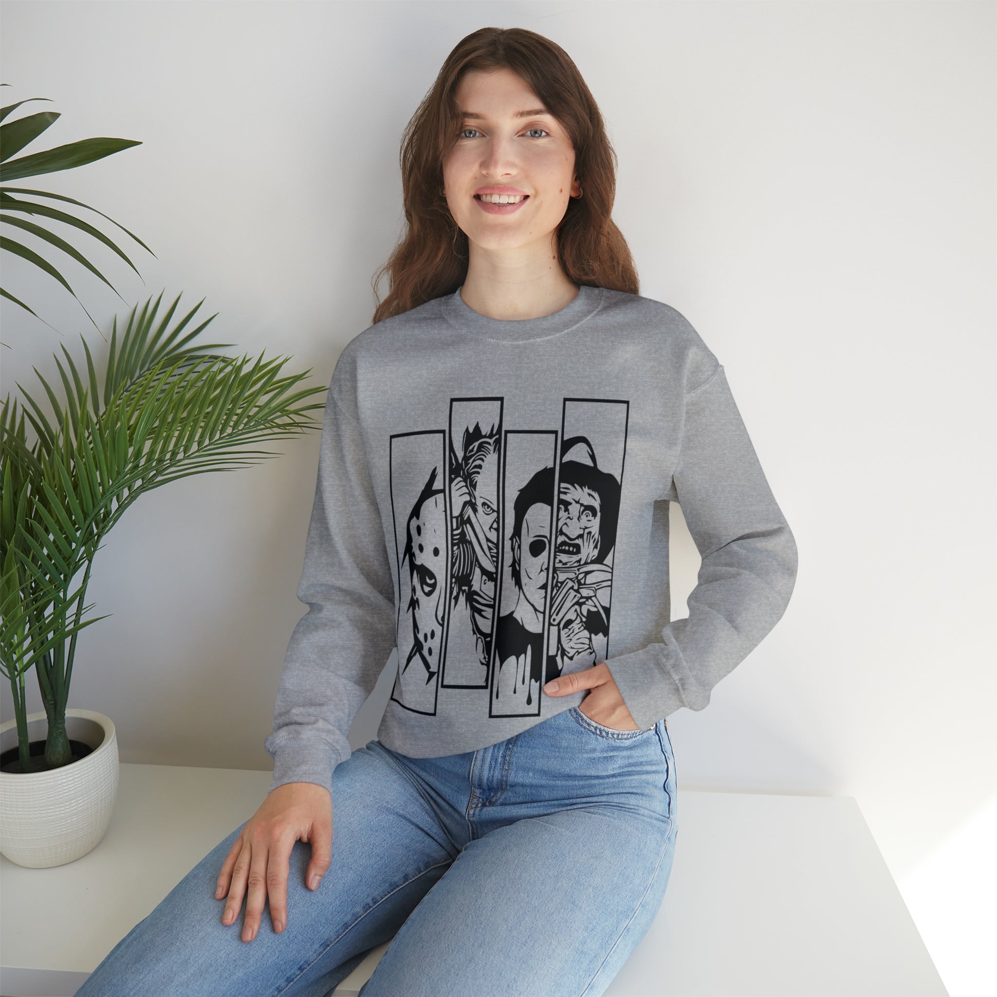 Horror Movie Friends Crewneck Sweatshirt