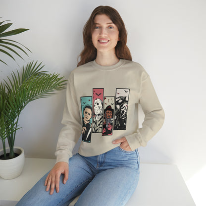 Horror Movie Friends Color Crewneck Sweatshirt