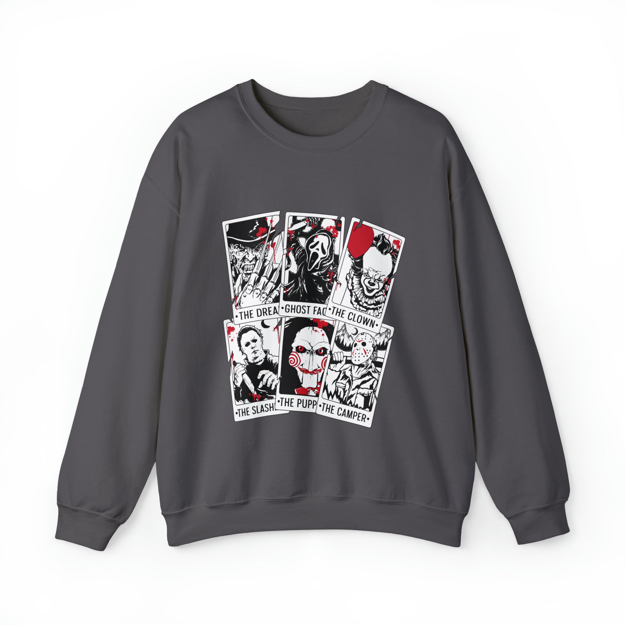 Horror Movie Icons Tarot Card Crewneck Sweatshirt