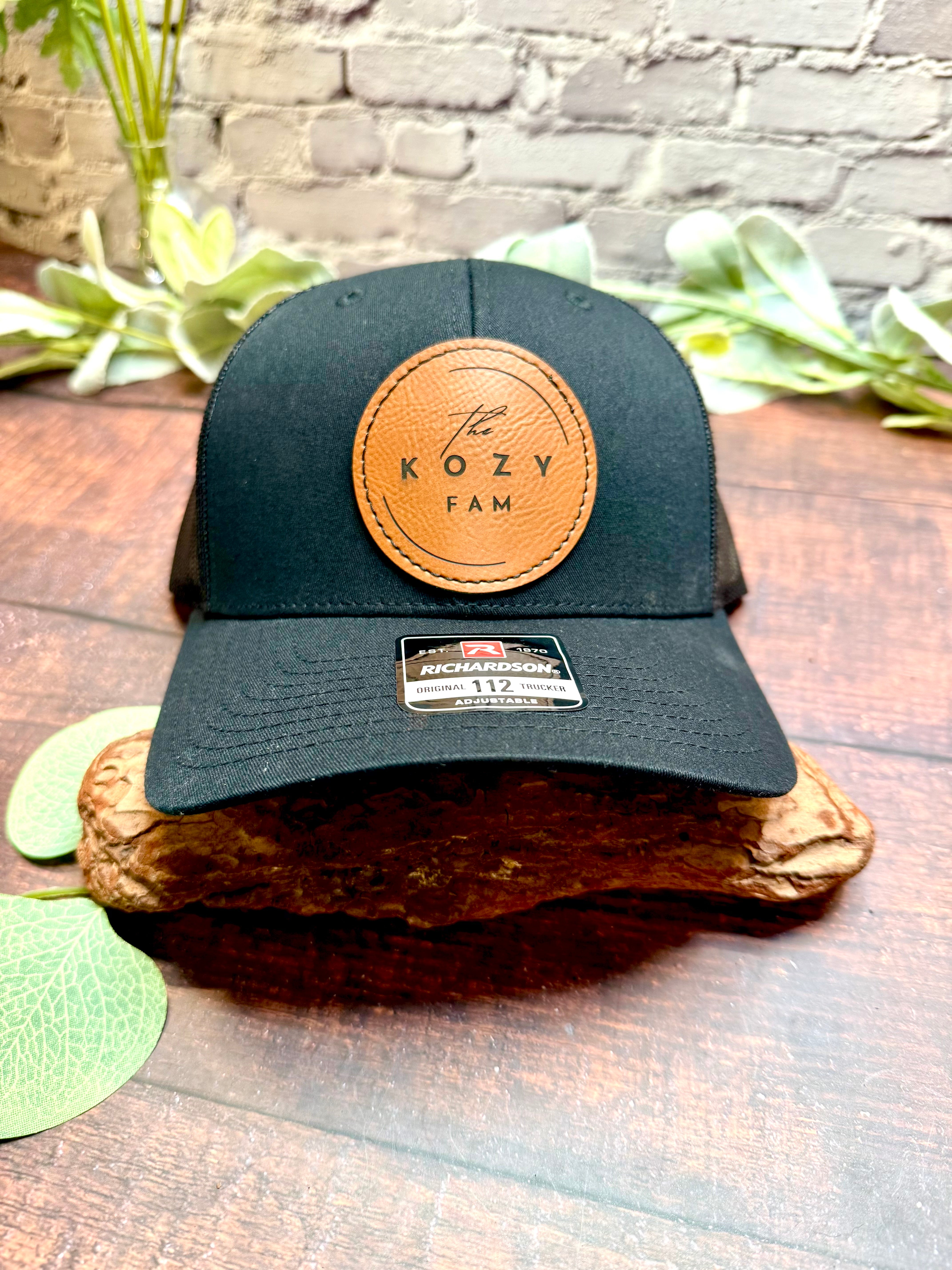 Kozy Fam Leather Patch Trucker Snapback